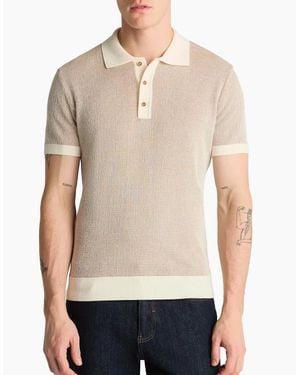Remus Uomo Knitted Polo Shirt - Natural