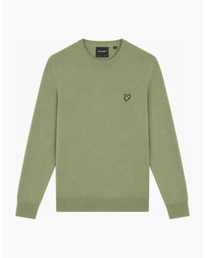 Lyle & Scott Lyle & Scott Merino Crew Neck Jumper Smoke - Green