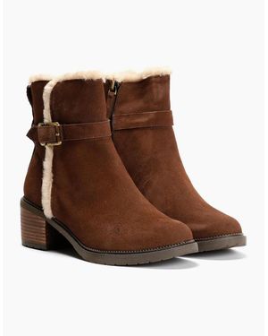 TOMS Hailey Buckle Suede Dark Boots - Brown