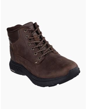 Skechers Pollard Waylon Leather Cocoa Ankle Boots - Brown