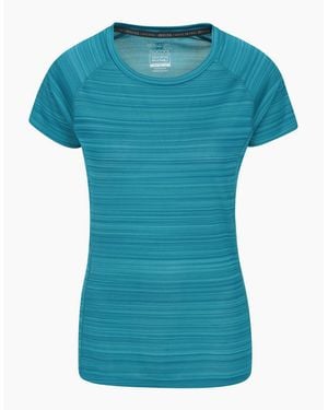 Mountain Warehouse Ladies Endurance Striped T-Shirt - Blue