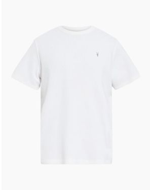 AllSaints Esum T Shirts Waffle Texture Crew Neck Short Sleeve Summer Tee - White