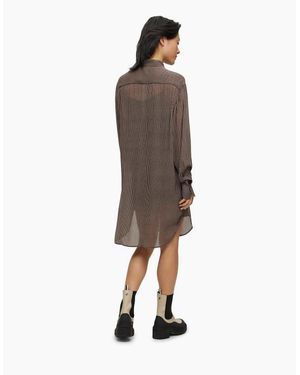 BOSS Bareid Long Sleeve Knee Length Shirt Dress - Brown