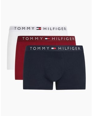 Tommy Hilfiger 3-Pack Th Original Logo Boxer Trunks, /Rouge - Blue