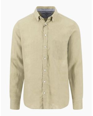 Fynch-Hatton Fynch-Hatton Long Sleeved Linen Shirt Pistachio - Natural