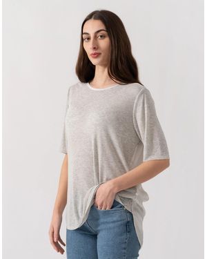 Maison Scotch S/S Zip Closure Top - Grey