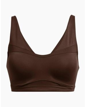 Under Armour Smartform V-Neck Sports Bra With Spaghetti Straps - Brown