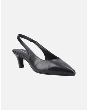 Hush Puppies Nahla Leather Pointy Slingback Heels - Black