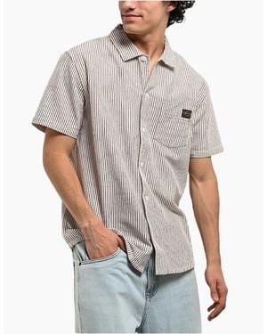 RVCA Dayshift Stripe Ii Short Sleeve Shirt - Grey