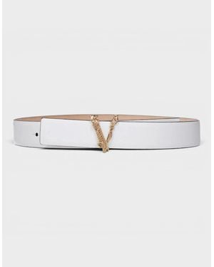 Versace Virtus Belt Calf Leather - White