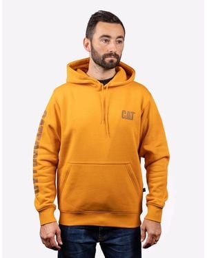 Caterpillar Trademark Banner Hoodie Sweatshirt - Orange
