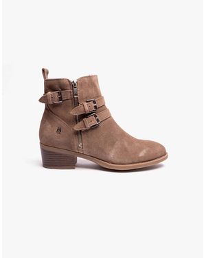 Hush Puppies Jenna Leather Ankle Boots Taupe - Brown