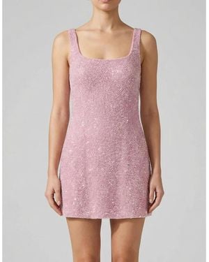 Oceanus Sofia Hand Beaded Dress Pale - Purple