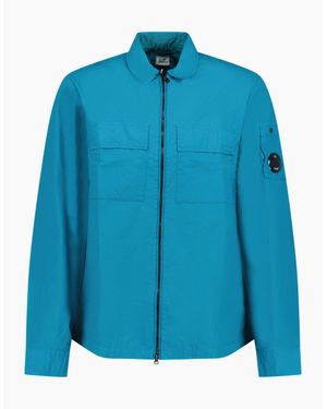 C.P. Company 'Taylon' Chrome Lens Overshirt Jacket - Blue