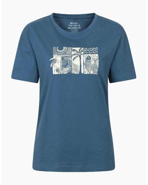 Mountain Warehouse Ladies Sea Relaxed Fit T-Shirt - Blue