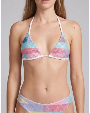 Oceanus Nerina Multi Colour Hand-Beaded Bikini Top - Multicolour
