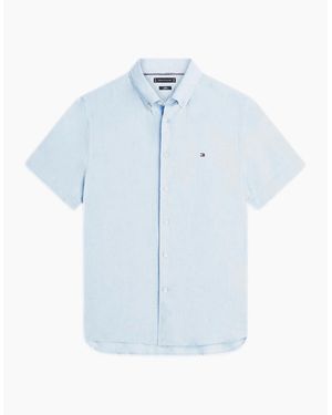 Tommy Hilfiger Pigment Dyed Linen Ss Shirt C10 Breezy - Blue
