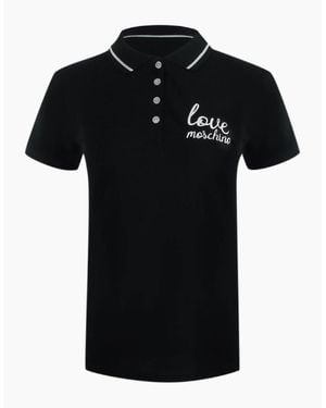 Love Moschino Signature Logo Polo Shirt - Black