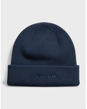 COACH Embroidered Beanie Deep - Blue