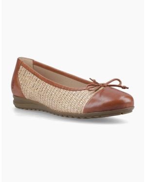 Hush Puppies Laurie Toe Cap Ballerinas - Brown