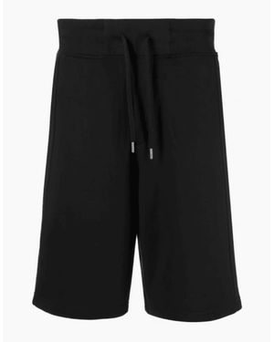 Versace Cotton Metal Logo Oversized Fit Shorts - Black
