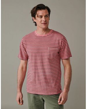 aubi Humby Pique Striped T-Shirt - Red