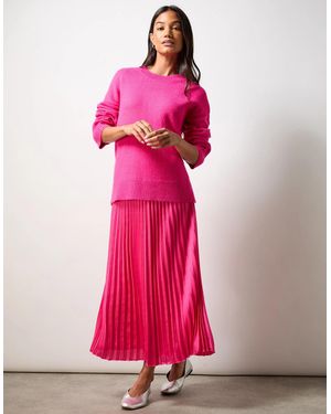 Ro&zo Pleated Midi Skirt - Pink