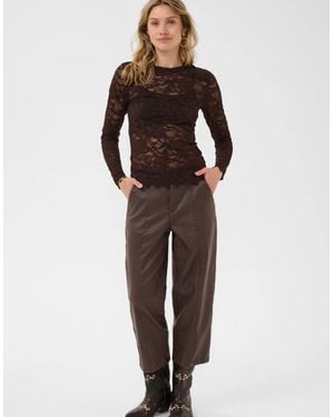 Cream Pitia T Shirt - Brown