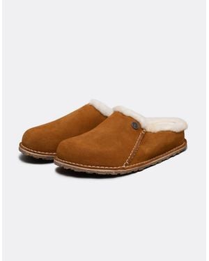 Birkenstock Clogs Birkenstock Zermatt Premium Shearling Suede Clogs - Brown