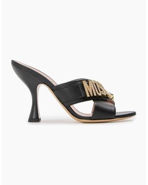 Moschino Heeled Mules - Black