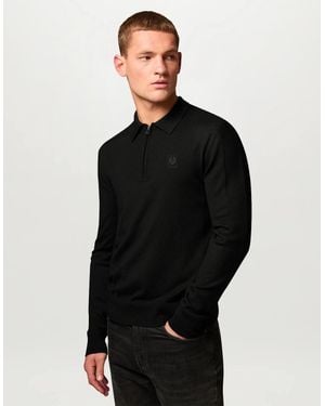 Belstaff Colden Knitted Polo Jumper - Black