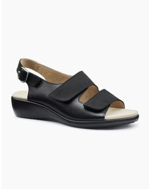 Hotter Easy Ii Extra Wide Wedge Sandals - Black