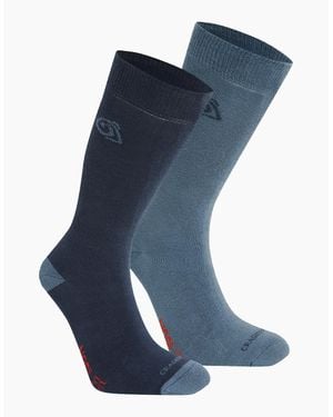 Craghoppers Nosilife Travel Socks 2Pk Stone - Blue