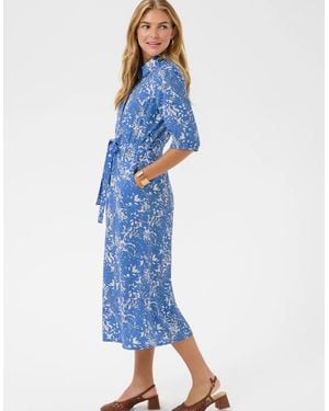 Cream Tiah Dress - Blue