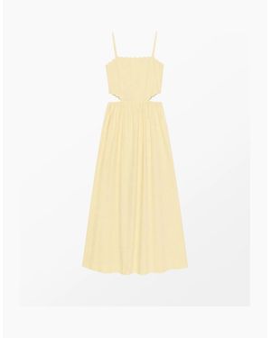 Ro&zo Buttermilk Linen-Blend Scalloped Cut-Out Dress - White