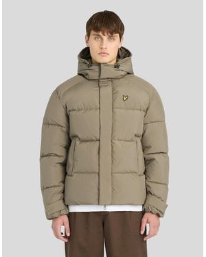 Lyle & Scott Hooded Puffer Jacket - Natural