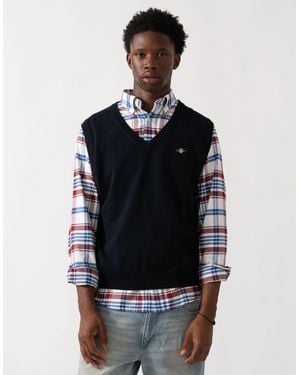 GANT Classic Cotton Knit Vest - Black