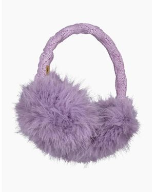 Barts Faux Fur Cable Knit Earmuffs - Purple