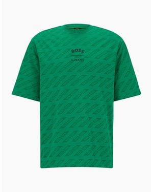 BOSS Crew Neck Short Sleeve Regular Fit T-Shirt - Green