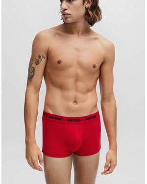 BOSS Hugo Triple Pack Trunks - Red