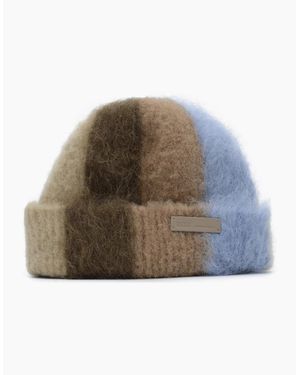 Ami Paris Striped Beanie - Brown