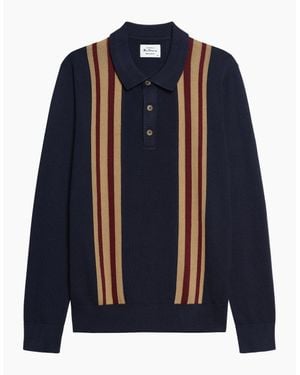 Ben Sherman Mod Long Sleeve Polo Shirt - Blue