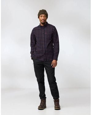 Fjallraven Övik Flannel Long Sleeve Shirt - Blue