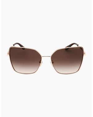 Guess Shiny Rose Framed Gradient Lens Sunglasses - Brown