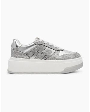 Steve Madden Dynamo R Lace-Up Platform Trainers - Grey