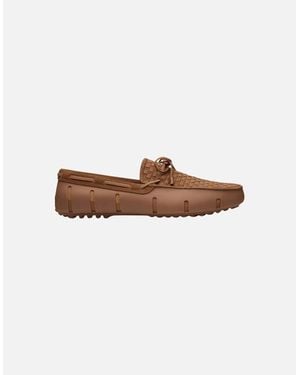 Swims Woven Driver Loafer - White