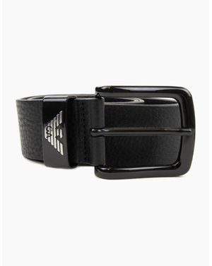 Emporio Armani Eagle Tonque Logo Belt - Black