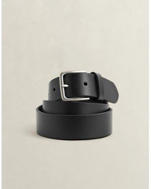 GANT Logo Buckle Leather Belt - Natural