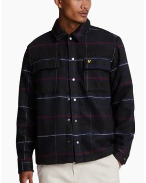 Lyle & Scott Lyle & Scott Brushed Tartan Muddy Overshirt Jacket - Black