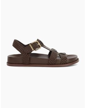 Dune Lo Looking Textured Open Toe Fisherman Sandals - Brown